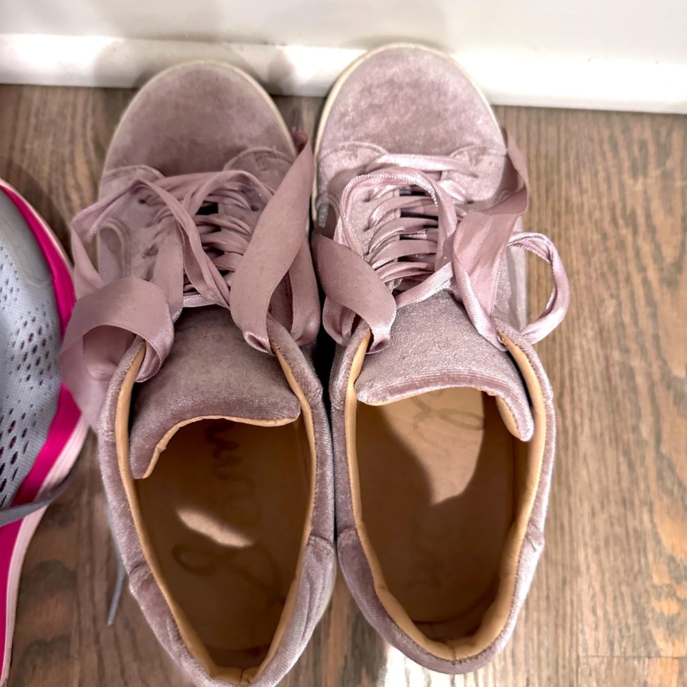 Sam Edelman blush velvet sneakers